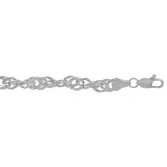 4.4mm Singapore Chain - 7" - 22" Length, Sterling Silver